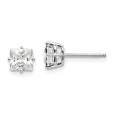 14k White Gold 5mm Cubic Zirconia Earrings