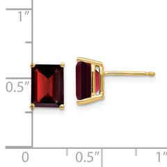 14k 8x6mm Garnet Earrings