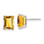 14k White Gold 9x7mm Emerald Cut Citrine Earrings