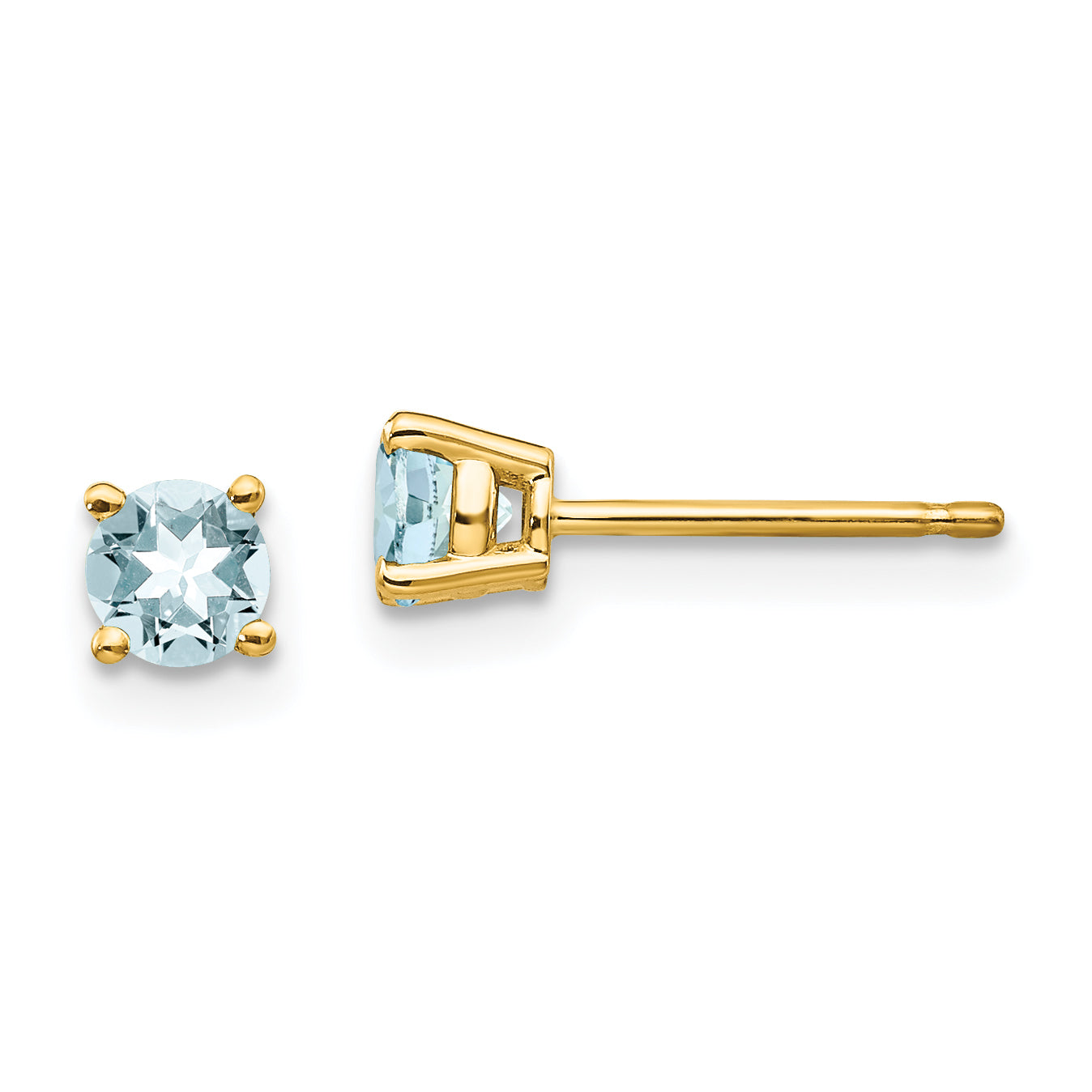 14k Aquamarine Post Earrings