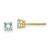 14k Aquamarine Post Earrings