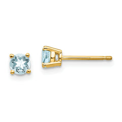 14k Aquamarine Post Earrings