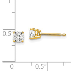 14k 4mm Cubic Zirconia Earrings