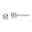 14kw 4mm Round Green Quartz Earrings