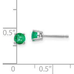 14k White Gold Emerald Earrings