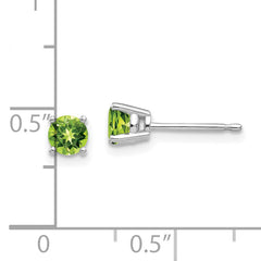 14k White Gold 4mm Peridot Earrings
