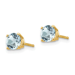 14k Aquamarine Post Earrings