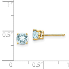14k Aquamarine Post Earrings