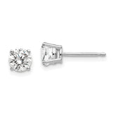 14k White Gold 5mm Cubic Zirconia Earrings