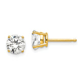 14k 6mm Cubic Zirconia Earrings