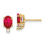 14K Ruby Diamond Post Earrings