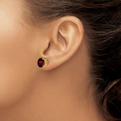 14k 8mm Garnet Post Earrings
