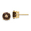 14k 8mm Round Smoky Quartz Earrings