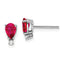 14K White Gold 6x4mm Pear Ruby A Diamond Earrings