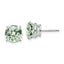 14kw 9mm Round Checker-Cut Green Quartz Earrings