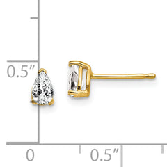 14k 5x3mm Pear Cubic Zirconia Earrings