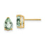 14k 7x5 Pear Green Quartz Earrings