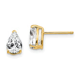 14k 7x5mm Pear Cubic Zirconia Earrings