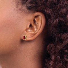 14k 8x5mm Pear Garnet Earrings