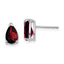 14k White Gold 8x5mm Pear Garnet Checker Earrings