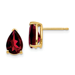 14k 9x6mm Pear Garnet Earrings