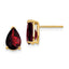 14k 9x6mm Pear Garnet Checker Earrings