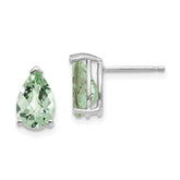 14kw 9x6 Pear Checker-Cut Green Quartz Earrings