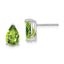 14k White Gold 9x6mm Pear Peridot Earrings