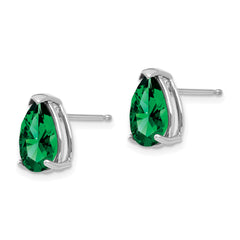 14k White Gold Mount St. Helens Pear Stud Earrings
