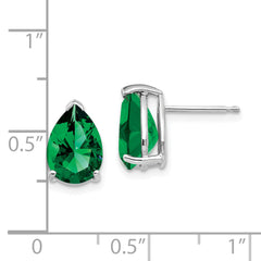 14k White Gold Mount St. Helens Pear Stud Earrings