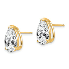 14k 12x8mm Pear Cubic Zirconia Earrings