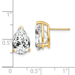 14k 12x8mm Pear Cubic Zirconia Earrings