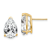 14k 12x8mm Pear Cubic Zirconia Earrings