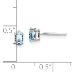 14k White Gold Aquamarine Earrings