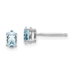 14k White Gold Aquamarine Earrings