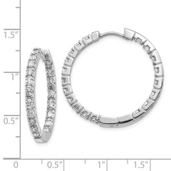 14k White Diamond Hinged Hoops Moutnings