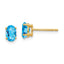 14k 6x4mm Oval Blue Topaz Earrings