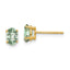 14k 6x4 Oval Checker-Cut Green Quartz Earrings