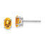 14k White Gold Citrine Oval Stud Earrings