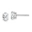 14k White Gold Cubic Zirconia Oval Stud Earrings
