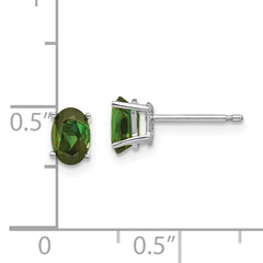 14k White Gold Green Tourmaline Earrings