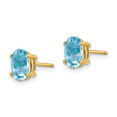 14k Aquamarine Post Earrings