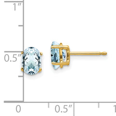 14k Aquamarine Post Earrings