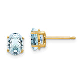 14k Aquamarine Post Earrings