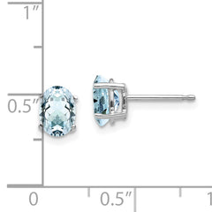 14k White Gold Aquamarine Earrings