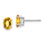14k White Gold 7x5mm Oval Citrine Checker Earrings
