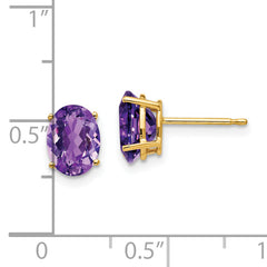 14k 8x6mm Oval Amethyst Earrings