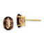 14k 8x6 Oval Checker-Cut Smoky Quartz Earrings