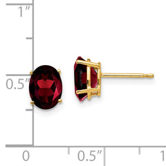 14k 8x6mm Oval Garnet Earrings