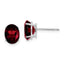 14k White Gold 8x6mm Oval Garnet Earrings
